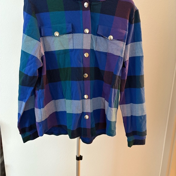 NWT Plus Size Torrid Western Blue Plaid Hooded Long Sleeve Size 2x - Picture 4 of 7